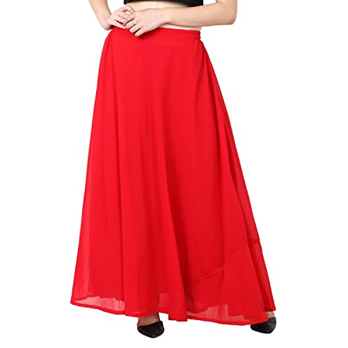 Image of Skirt for Women Designer and Full Flared Georgette Plain
