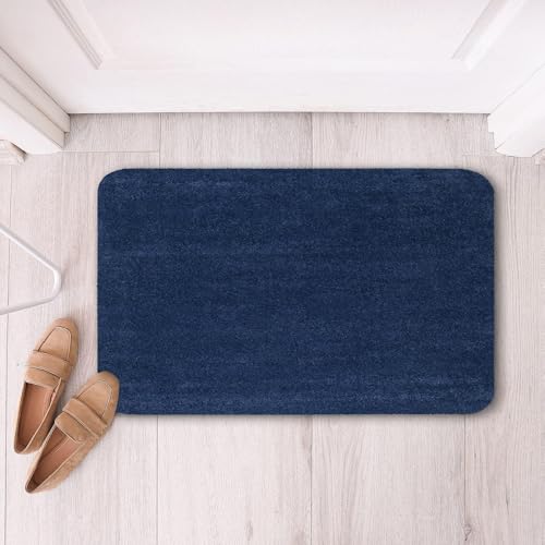 Image of VASAC Carpet for Hallway, Kitchen, and Modern InteriorsCarpetCozy Shag Runner for Living Room, Bedroom & Office Decor ETC Size 16x24 Inch, Patten-Solid Blue