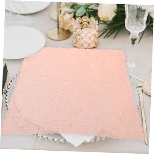 Serviettes en coton et lin rose pour restaurant et décoration de table de mariage