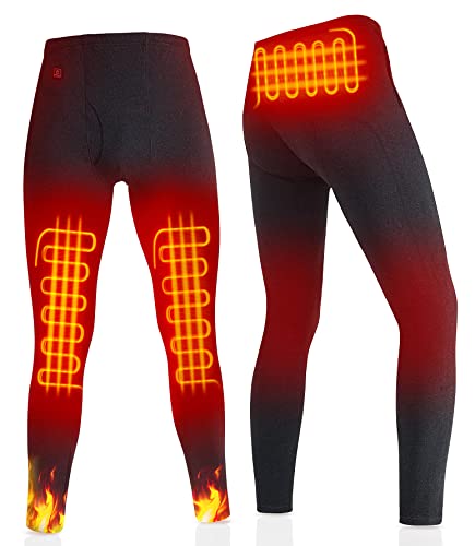 Image of Electric Heated Pants for Mens with10000mAh Battery Pack;Winter Men's Thermal Plus Heated Underwear;3-Level Adjustment