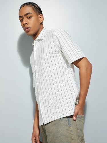 Image of Max URB N Men Striped Relaxed Fit Resort Shirt