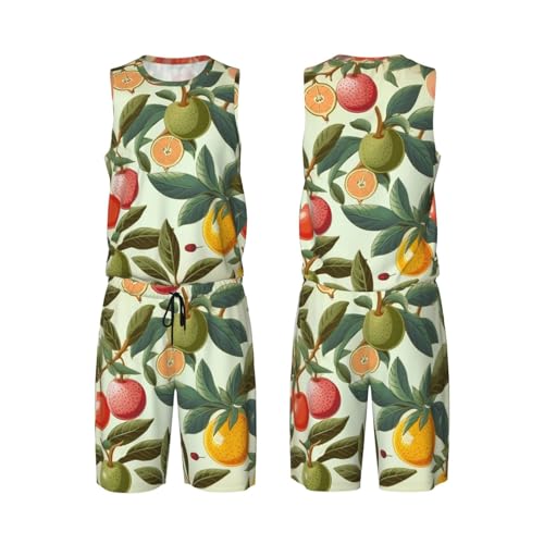 Maillot de basket homme motif plantes gilet short de sport