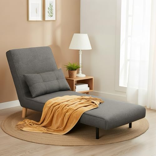 Sillón Plegable Lino Gris Oscuro miniatura 4