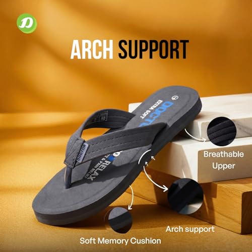 Image of DOCTOR EXTRA SOFT Thong Arch Support Ortho Slippers for Women|Orthopedic Diabetic & Stylish|Lightweight Comfortable & Casual|Pregnancy Anti-Skid Bedroom Daily Use House Flip-Flops Ladies & Girls D-15