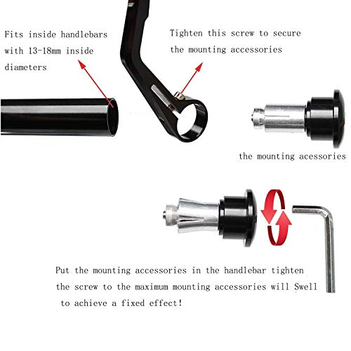 Duilu Motorcycle Handlebar End Mirrors Cnc Aluminum Alloy Universal Side Rear View Mirror For 7/8" Or 1'' Rearview Mirror For Motorbike Blind Spot Mirrors #TOP5