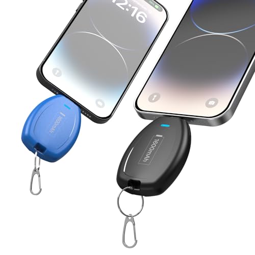 (2-Pack) Keychain Portable Charger for iPhone, Airpods, 1600mAh P...