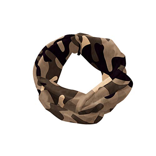 Ambesonne HBAND_138264 Camo Headband For Women, Classic Camouflage Pattern In Earth Tones Equipment Fashion thumb #1