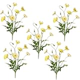 CHCWR Exotische getrocknete Blumenstrauß 5PCs 15 'schöne Blumen, gelbe künstliche Blumen für Bauernhaus Home Tisch Herzstück und DIY -Dekor