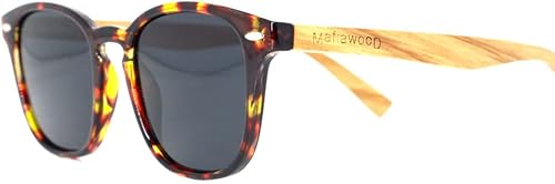 Miniatura 4 de Gafas de sol modernas Turtle con brazos de madera ligeros y cómodos, Mônica MafiawooD, Marrón y tortuga