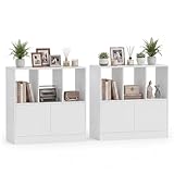 Tangkula 3-Cube Bookcase, 3-Tier Bookshelf with Cabinet, Modern Book Shelf for Small Space, Open Storage Organizer Unit for Study Home Office Living Room (2,White)