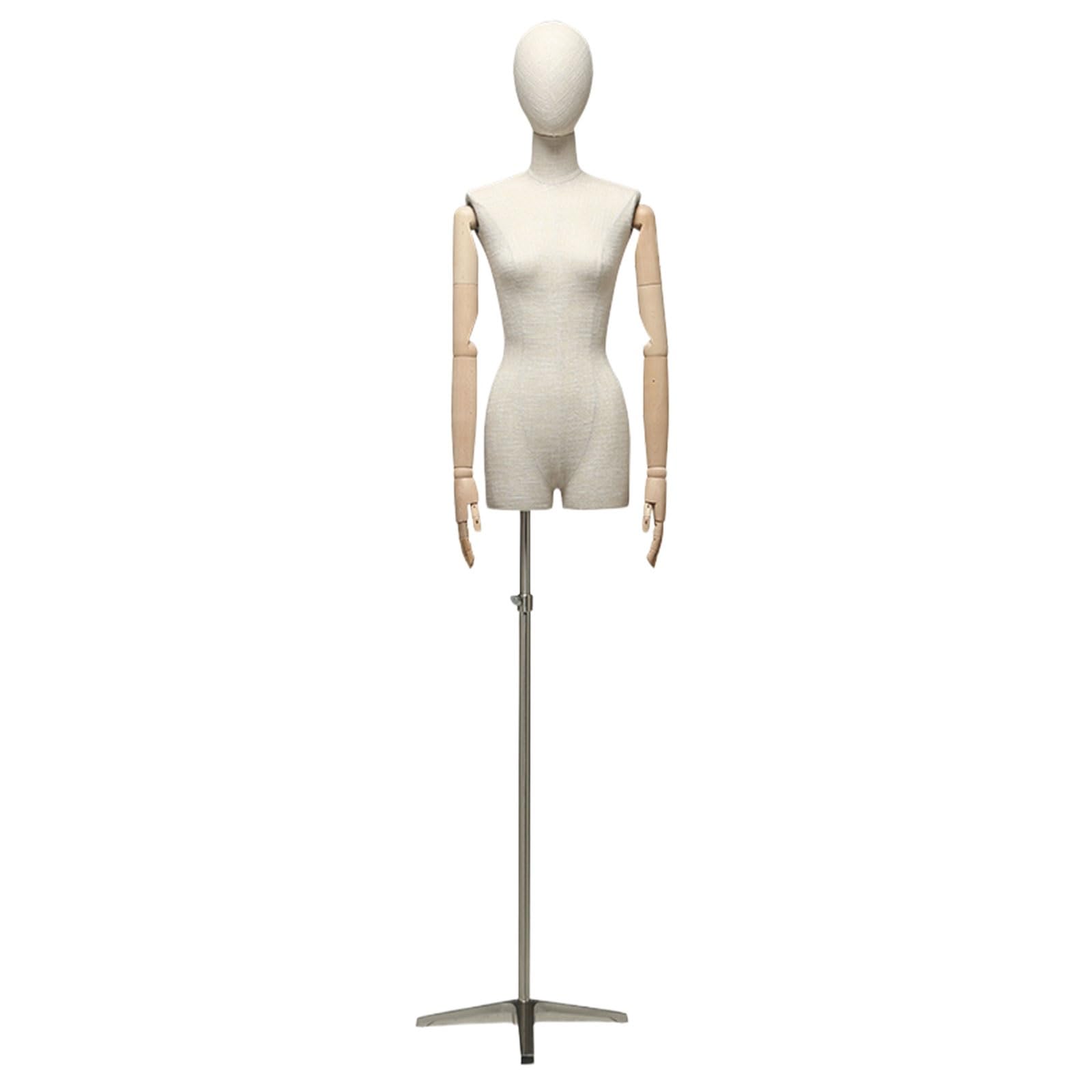 Manichino Sartoriale Regolabile Donna Dotato Abbinato a Un Tessuto Fiammato Squisito e Delicato, Base in Metallo Facilmente Regolabile, Manichini Donna Negozio Abbigliamento per Abbigliamento, Gioiell