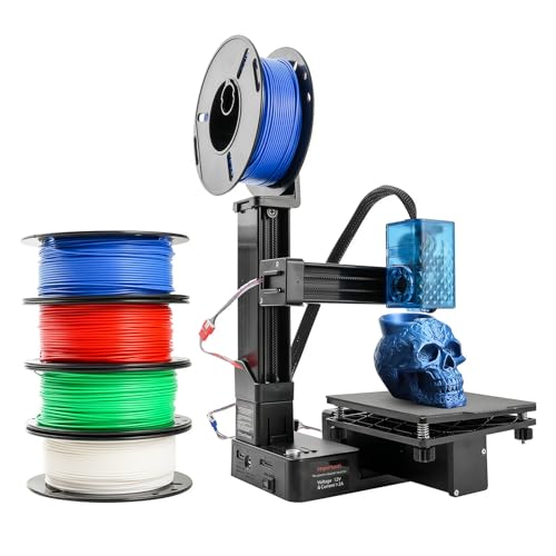Portable 3D Printer with 4 Colors PLA Filament, Easy to Use, 0.4mm...