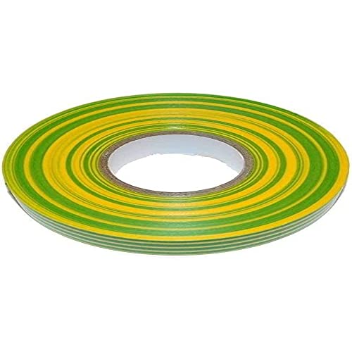 Image of Merriway BH07524 PVC Electrical Insulation Tape 19mm x 20M (3 /4 inch x 780 inch / 65ft) Green /Yellow, Multi-Colour