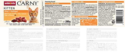 animonda Carny Kitten Katzenfutter, Nassfutter Katzen bis 1 Jahr, Geflügel-Cocktail, 6 x 200 g