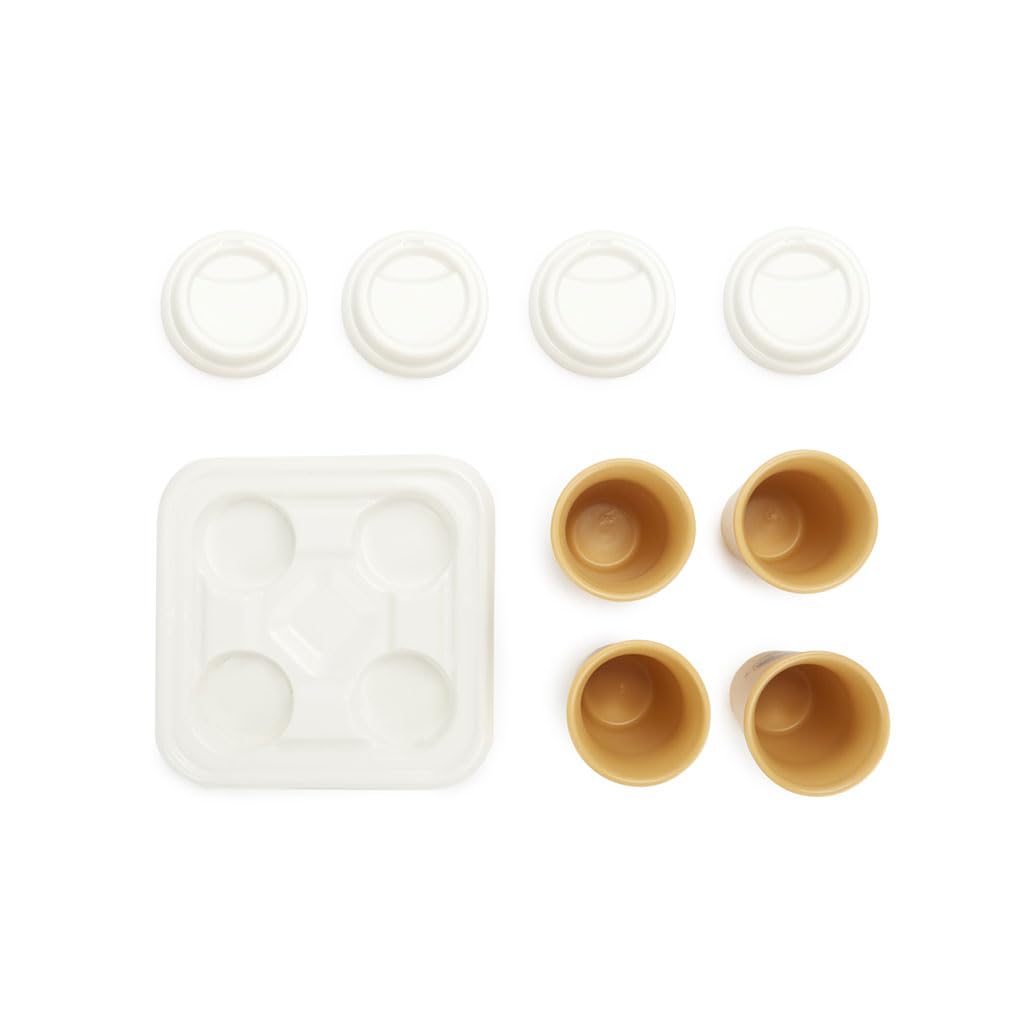 Balvi Set Tazas café Take Away Color Marrón, Blanco Incluyen una Bandeja de Porcelana Porcelana 75 ml