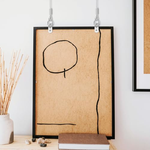 Image of Housoutil 1set Hanging Wire Kit for Artwork and Mirrors Heavy-Duty Picture Hanging Hardware with End Hooks for Home and Gallery Displays