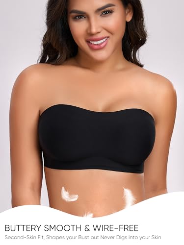 Gailife Smooth Strapless Bras for Women Non-Slip Wireless Bandeau Bra Padded Light Push Up Tube Top Bra4