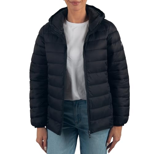Alpine Swiss Eva Womens Hooded Puffer Jacket Down Alternate Coat Warm Water-Resistant Packable Winter Outerwear Zip Pockets2