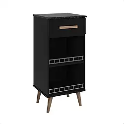 Balcão Fruteira Suporte para Galão Agua Bebedouro Armário Fenix Pé Palito Preto/Marmorizado