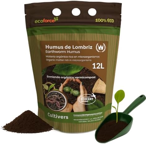 CULTIVERS Humus de Lombriz Ecológico 12 L Certificado | Abono Org...