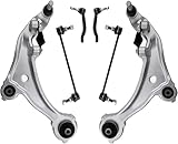 6Pcs Front Suspension Kit for 2009-2014 Nissan Murano – Lower Control Arms with Ball Joints, Tie Rod Ends & Sway Bar Links – Replaces K622157 K622158 K750094 K750095 ES800511 ES800512