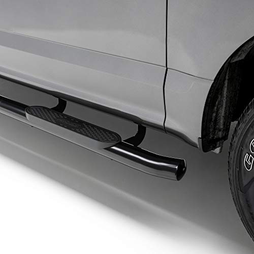 ARIES S224013 4-Inch Oval Black Steel Nerf Bars, Select Chevrolet Silverado, GMC Sierra 1500, 2500, 3500 HD