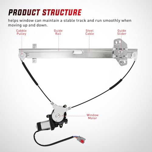 Image of Nilight Power Window Regulator with Motor Assembly Replacement for Honda CR-V 2002 2003 2004 2005 2006, Front Driver Side, 741-302