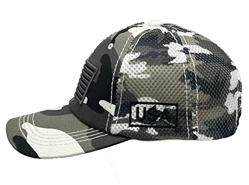 Funky Junque Mens Usa Flag Patch Mesh Baseball Cap - Camo Grey #TOP5