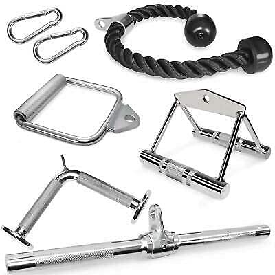 Mount Hood GYM Combo of Total Handle/Triceps Rope/V Shaped Handle/Triceps Press Down Bar, and Seated Rowing Chinning Bar with Safty Lock/S Lock Gym Machine Cable Attachment (B095YX8K6Y) Amazon Price History, Amazon Price Tracker