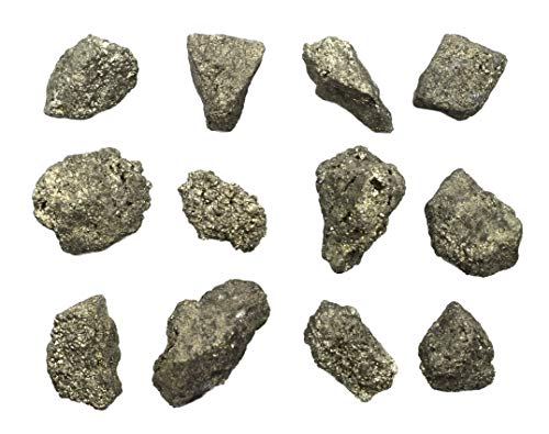 EISCO 12PK Raw Pyrite, Mineral Specimens - Approx. 1" - Geologist Selected &amp; Hand Processed - Great for Science Classrooms - Class Pack