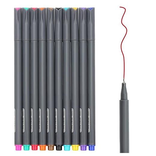 Journalplaneringspennor, fineliners punktmarkör pennuppsättning, fin spets färgade ritpennor för bullet journal anteckningar tagning och kontor skola konsttillbehör-10 blandade färger