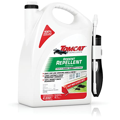 Image of Tomcat Repellents Rodent Repellent Ready-to-Use with Comfort Wand For Indoor and Outdoor Mouse and Rat Prevention, Peppermint Oil Spray for Rodents with Cinnamon, Garlic Essential Oils,1 gal. (2-Pack)