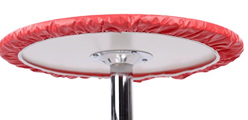 Yourtablecloth Heavy Duty Vinyl Round Fitted Tablecloth (Table Cover) With Flannel Backing Vibrant Colors Elasticized Tablecloth Great For Indoor And Outdoor Dining And Playing Cards 48” White #TOP3