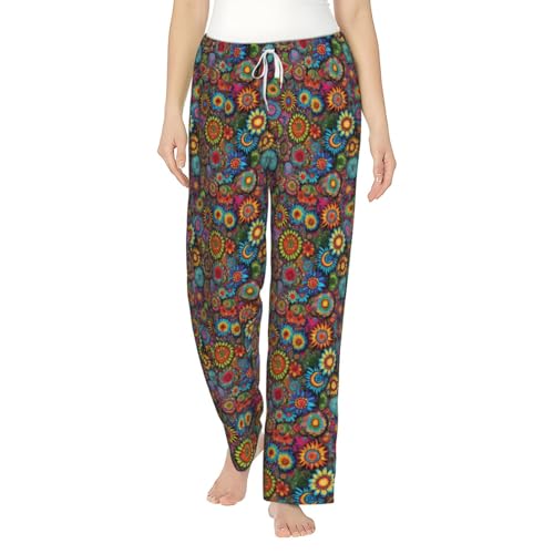 Pantalon de pyjama femme imprimé hippie chaud et confortable