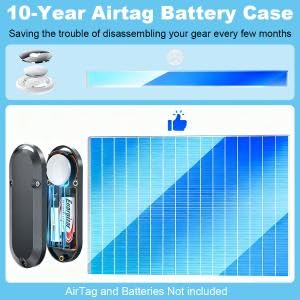 Image of ZORBES Magnetic DIY Tracker Case, Compatible with Airtag, DIY GPS Tracker Housing, Battery Operated, Waterproof Design, Modified AirTag Module Enclosure with Keyring, Double Sided Adhesive Tape