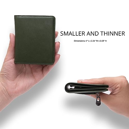 Alldaily Small RFID Wallet for Women Slim Compact Bifold Pocket Ladies Travel Mini Purse (Green)2