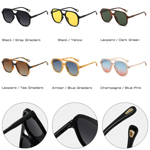 Retro Double Bridges Men Sunglasses Classic Women Gradient Shades Uv400 Trending Driving Sun Glasses3