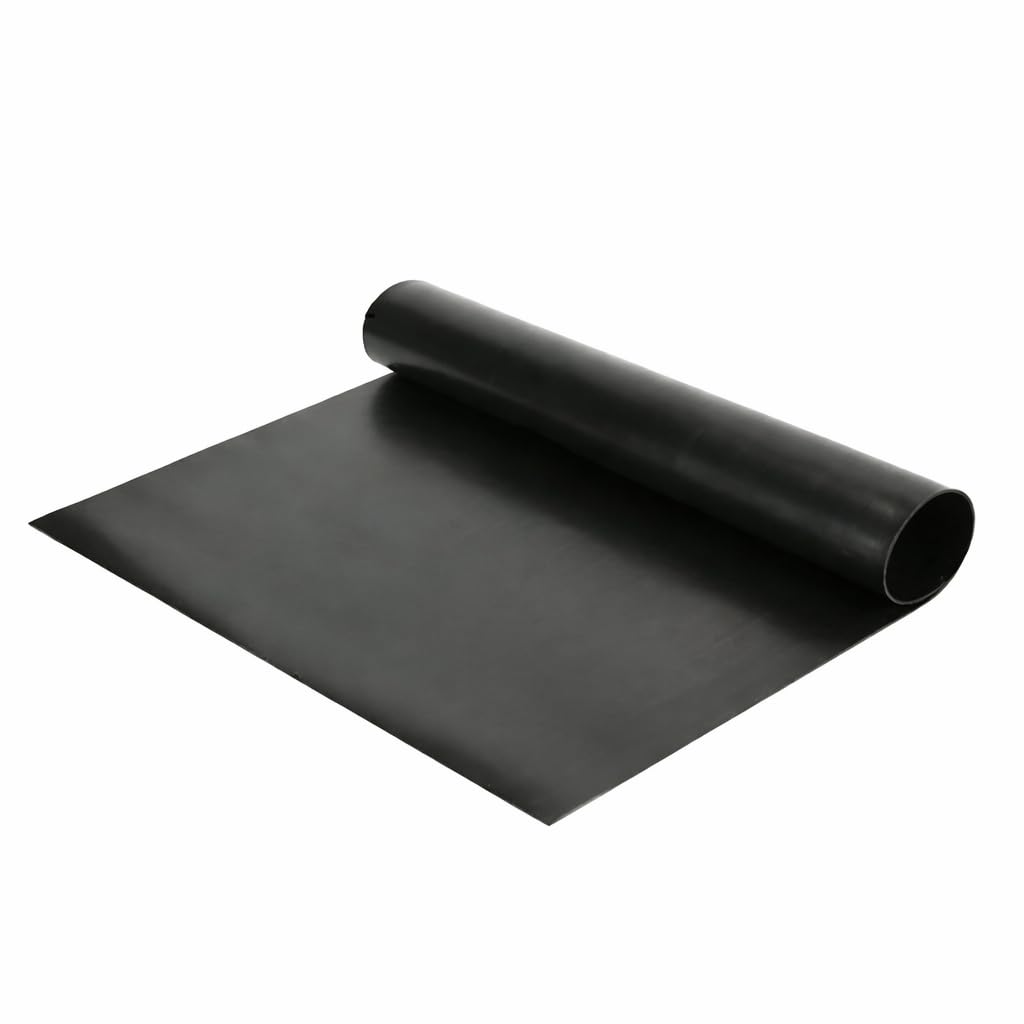 Pavimentos Arquiservi - Suelo de Goma Lisa Negro - 1,4x15m (21m²) - Grosor 1mm - Alto tránsito, Taller, Almacén, Industrias, Vehículos