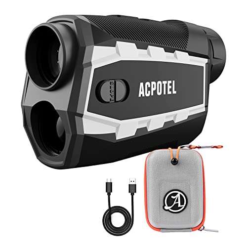 ACPOTEL PF2L LCD External Scrren Range Finder with Magnetic Golf Rangefinder Slope Switch with Feet/Yard/M Range Finder Golf with Scanning, Golf Rangefinder Fast Flag-Lock with Vibration