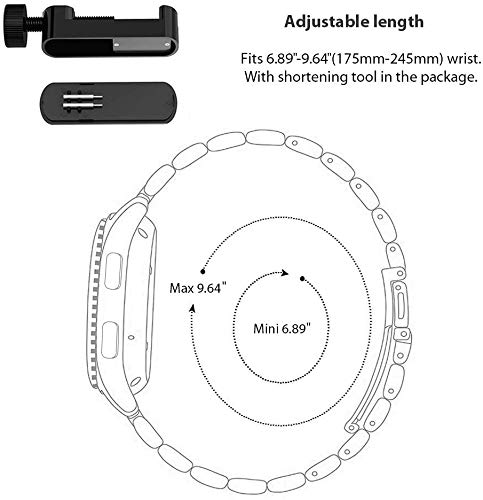 SUNDAREE Compatible with Strap Garmin Vívoactive 4/Venu 2/Forerunner 255/Forerunner 255 Music/Forerunner 265,22MM Stainless Steel Metal Silver Watch Band - Image 4