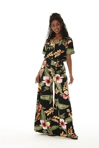 Image of Family Matching Hawaiian Clothes, Black Rafelsia | Lightweight 100% rayon • Family matching outfits • Beach vacations • Luaus • Cruises • Family photos