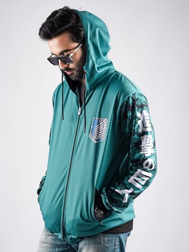 Image of ComicSense.xyz Unisex Anime Hoodie for Men and Women, Scout Regiment Green Cosplay Anime Hoodies