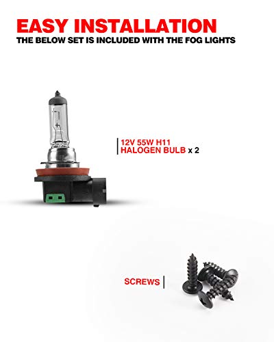 Image of PHILTOP Pair Fog Light Assembly Compatible with Ford Focus 2008-2011,Freestyle 2005-2007,Mustang 2005-2009,Ranger 2005-2007,Taurus X 2008-2009,Lincoln LS 2005-2006,Navigator 2007-2014,H11 12V 55W Bulb