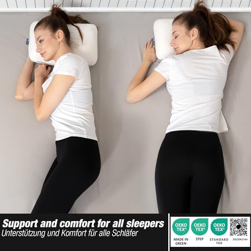 Marcolumb Travel & Camping Comfortable Memory Foam Pillow – Easy to Carry Portable Bag – Temperature Regulating Pillow Case - Perfect for Travelling - Image 6