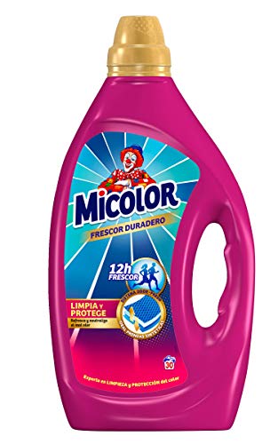 Micolor Gel Frescor Duradero (30 lavados), detergente líquido para lavadora con sistema neutralizador de olor, ideal para prendas sintéticas, jabón para ropa