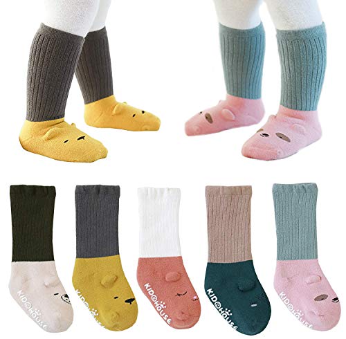 Sywwlov Baby Toddler Non Slip-Skid Grip Socks Thick Winter Knee High Cotton Stockings for Boys Girls