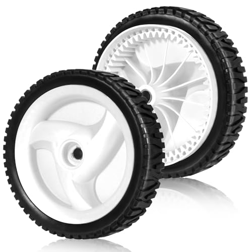 ZHIYUE TIRE 8 inch Lawn Mower Wheels Front Drive - Heavy Duty Rubber Tires for Craftsman/Husqvarna Self-Propelled Mowers 2PCS Replacement for 194231X460/583719501 White
