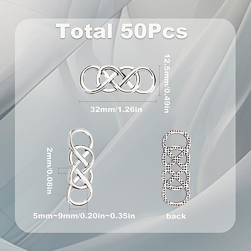 SUNNYCLUE 1 Box 50Pcs Infinity Charms Bulk Infinity Charm Silver Celtic Knot Charm Double Infinity Charm Number 8 Charm Love Lucky Link Connector Charms for jewellery Making Charms DIY Craft Gifts - Image 2