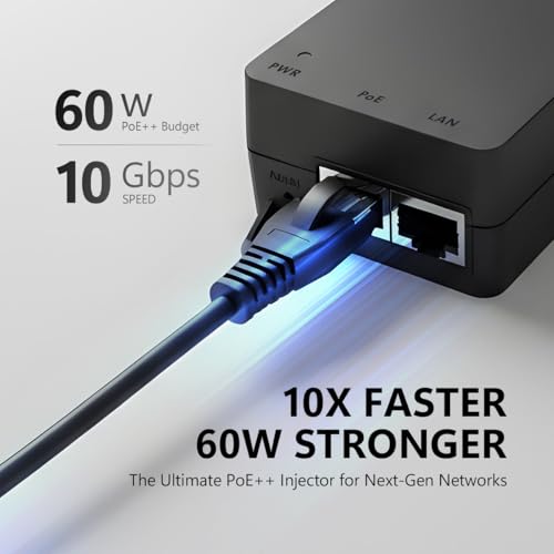 Image of EnGenius 10Gbps Power Over Ethernet PoE++ Injector | 60W | 802.3af /at /bt | Plug & Play | Up to 100 Meters (328ft) | Single Port [EPA5060XBT]