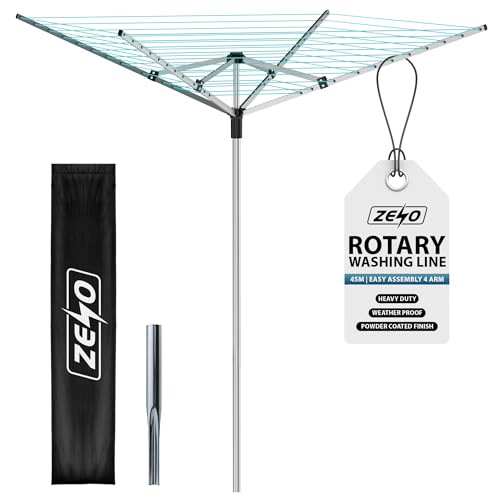 ZENO Outdoor Rotary Washing Line 45m | Easy...